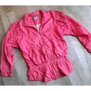 Vintage 80's Puma Women's Small Windbreaker Track Suit Jacket Barbie Core
